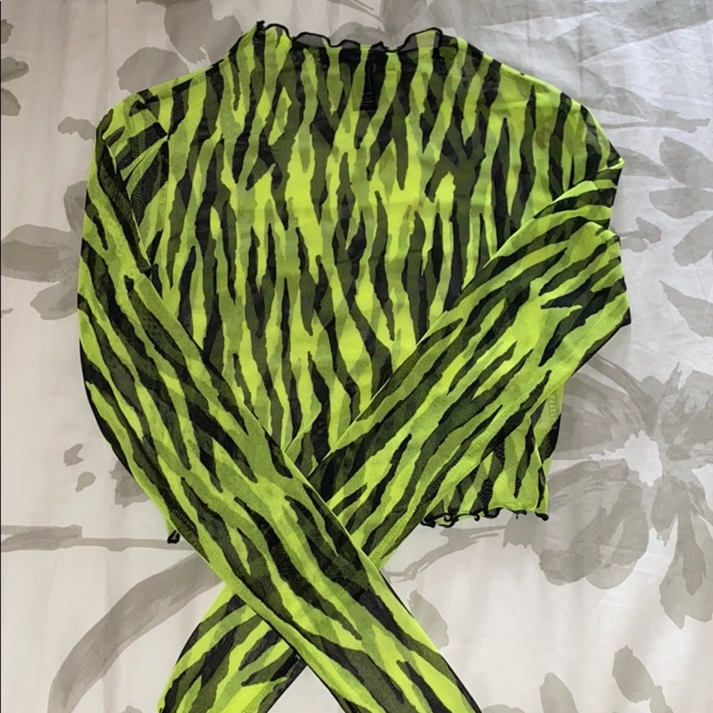 Neon green/black long sleeve - Cropped